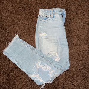 Light wash high rise Abercrombie jeans